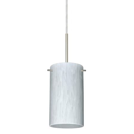 Besa Lighting Stilo 7 Cord Pendant, Carrera, Satin Nickel Finish, 1x40W Candelabra 1BT-440419-SN
